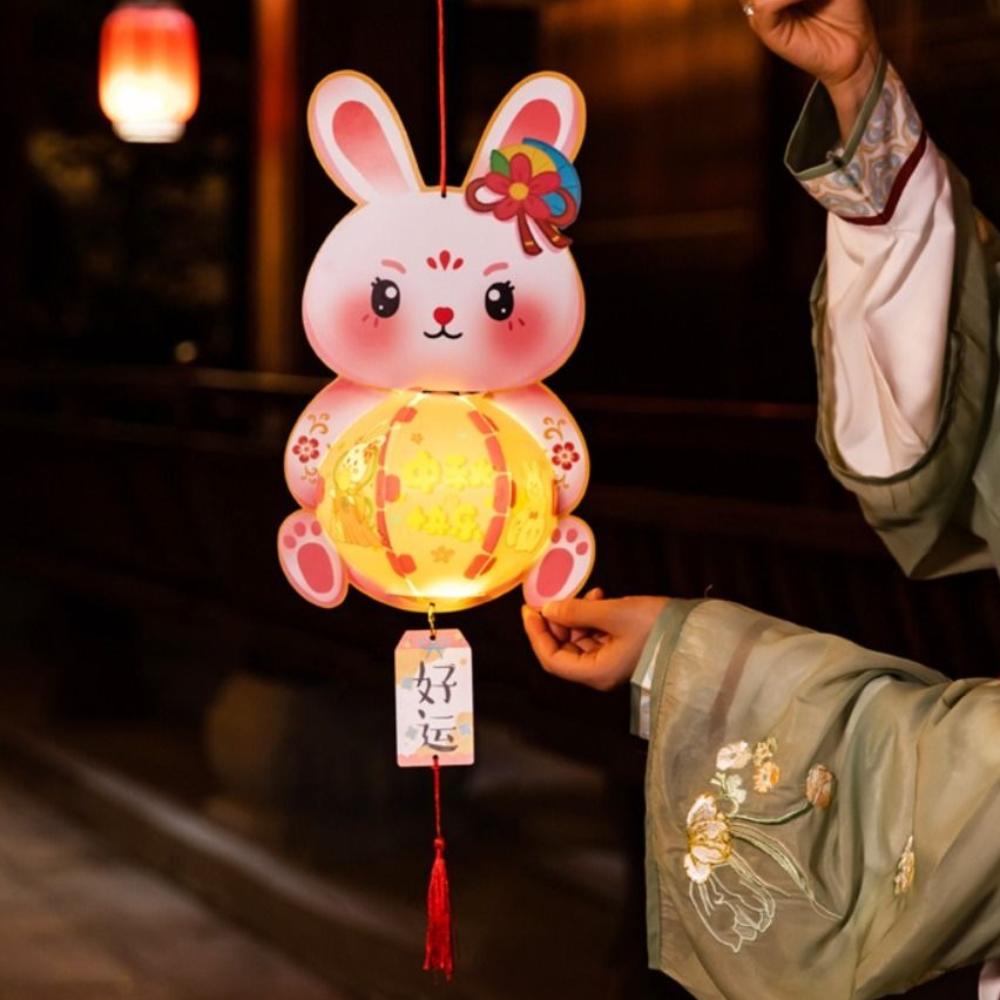 Hanging Mid-Autumn Festival Lantern Luminous Handheld Luminous Lantern Rabbit Lantern  Chidlren