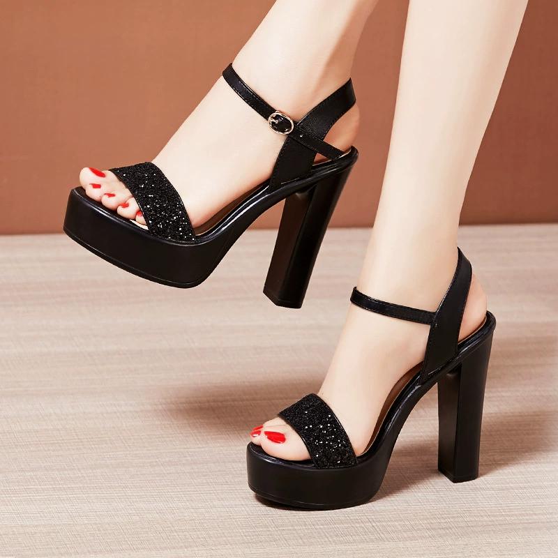 GKTINOO Sexy Peep Toe Ladies Summer Shoes For Dress Women High Heel Sandals Silver Bling Woman 2025 New Female Platform Sandals