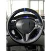 Black Hand Sewing Wrap Leather Steering Wheel For Honda Civic 8th MK8 2005-2011