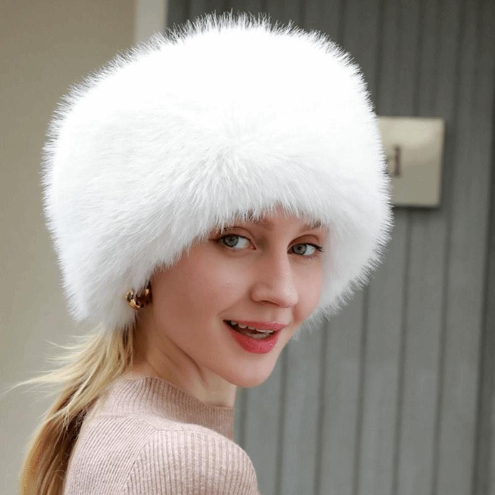 Warm Artificial Fur Hat Ear Flaps Plush Hat Personality Ear Protection Hat  Streetwear