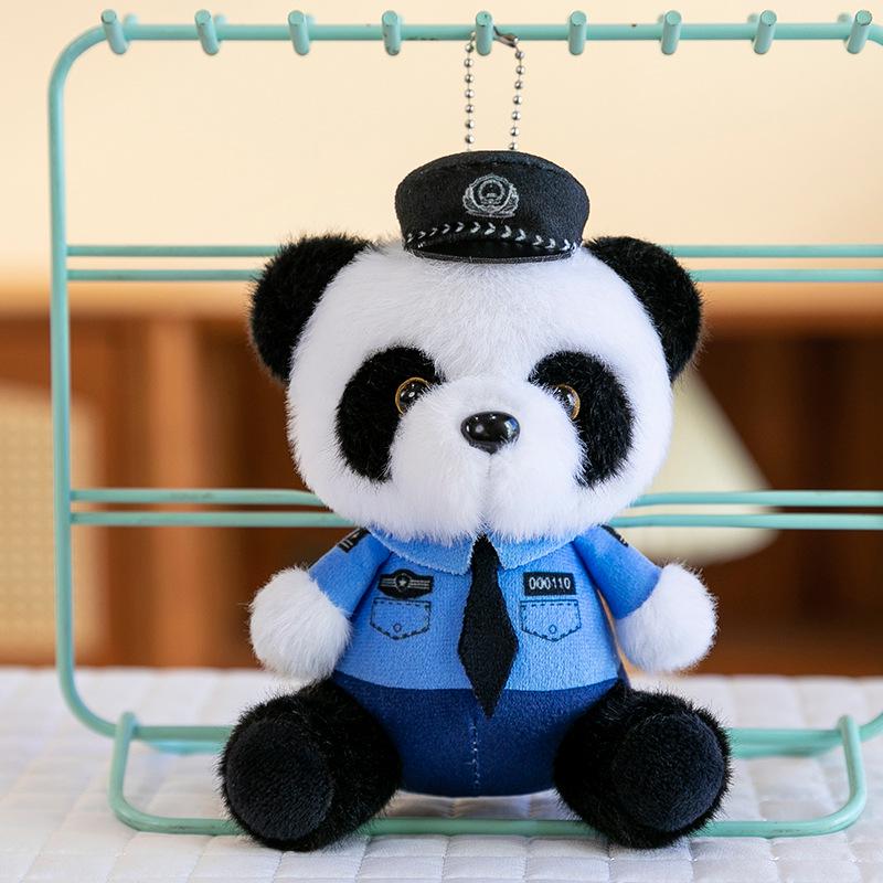 Breloc de pluș Panda Polițist - Variante Teddy Poliție Rutieră, Pompier, Doctor