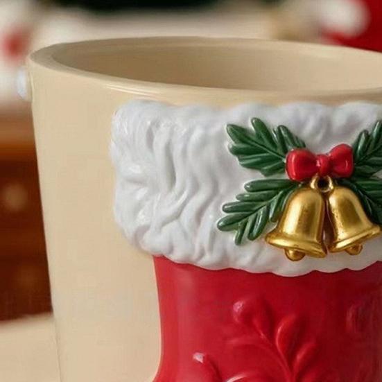 Christmas Coffee Cup Christmas Tree Elk Stocking Gingerbread Man Mug 260ml Dishwasher Microwave Tea Cocoa Cup for Home Office Outdoor Use
