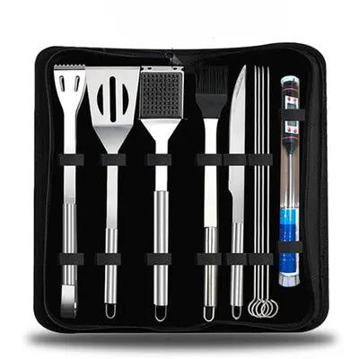 BBQ Tool Set, Portable Oxford Bag, Grilling Utensils, Stainless Steel Grill, Spatula Brush, Outdoor Barbecue Accessories