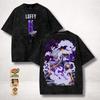 2026 One Piece Shanks Red Hair Pirate King T-Shirt Men Women Vintage Washed Black Graphic Tee Back Print Anime Streetwear
