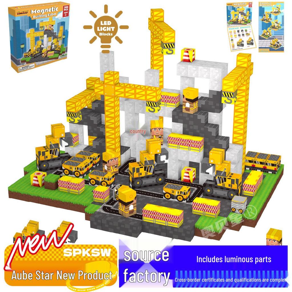 Mini Magnetic Building Blocks: Light-Up Forest Adventure Toy Set