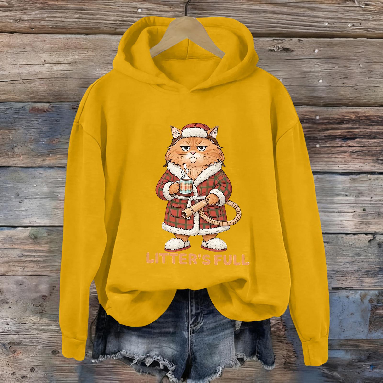 

Женская мода Повседневные универсальные толстовки на каждый день с длинным рукавом и капюшоном XL жёлтый