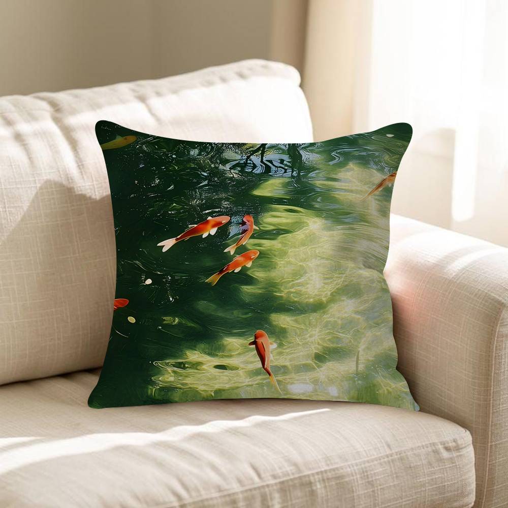 Luckly Koi Goldfish Pillow Anime Pillow Sofa Bed Head Pillow Cover Cushion Cover Fashion