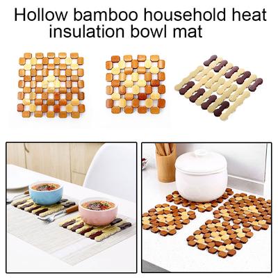 1pc Bamboo Placemats Heat-Resistant Place Mats Dinner Table Mats Trivets Dishes Pad for Kitchen Table