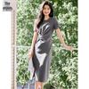 Women's Knotted Slit Midi T-Shirt Dress