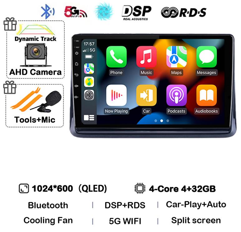 Android14 2din Auto For Toyota Noah Esquire Voxy 2014 2015 2016 -2020 Car Radio Multimedia Player GPS Navigation Support Carplay