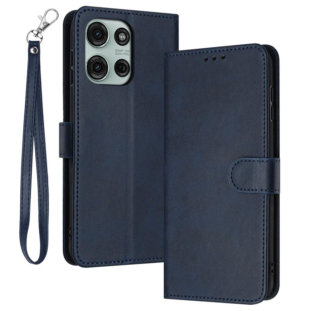 For Motorola Moto G75 5G Case Flip Stand PU Leather Wallet Phone Cover Calf Texture