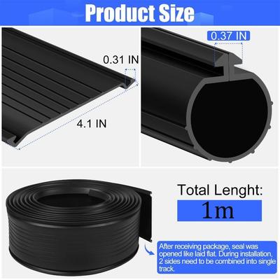 U-Shape Garage Door Bottom Seal Wear Resistance 1m Single Slot Garage Doors Non-deforming Rubber Weather Stripping