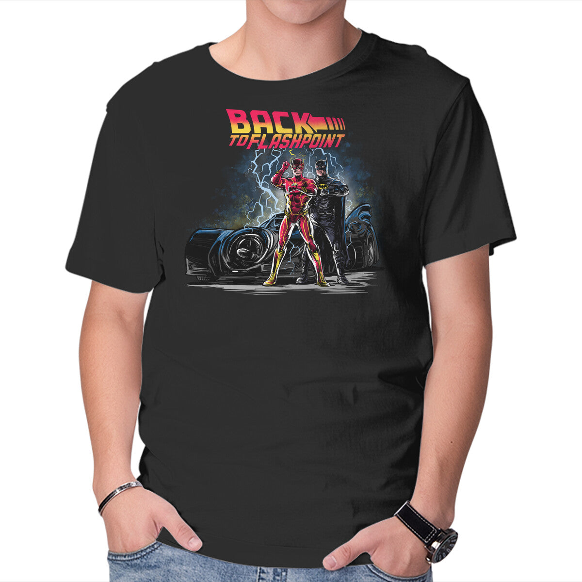 Unisex Crew Neck T-Shirt Back To Flashpoint Graphic Short Sleeve Casual Tee XL