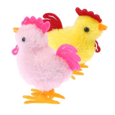 Brinquedo educacional infantil de pelúcia com corda e galinha, brinquedo de pular e andar, com mecanismo de relógio