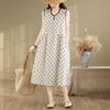 Sleeveless Plus Size Cotton Linen Vintage Dot New In Dresses for Women Casual Loose Long Summer Dress