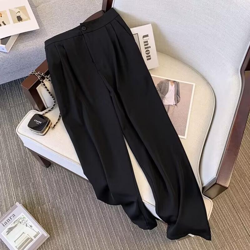 Women's Spring & Autumn Loose Fit Blazer and Wide-Leg Pants Set