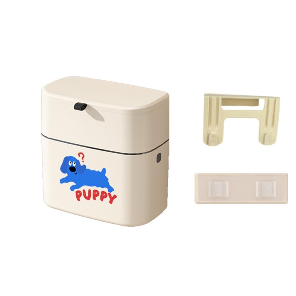 Punch Free Waste Storage Bucket Flip-Top Garbage Container Cute Wall Mounted Trash Can  for Home