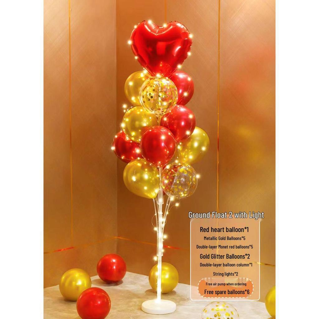 Alla hjärtans dag Ballongpelardekoration för fester: Idealisk för bröllop, födelsedagar och evenemang. Perfekt för en romantisk atmosfär.