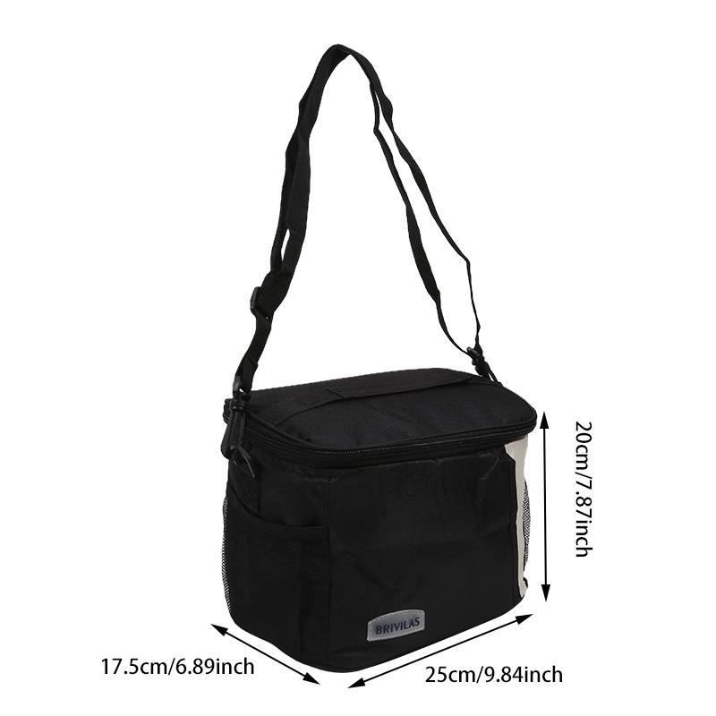 Large Capacity Camping Picnic Bag Waterproof Lunch Box Bag Simple Square Outdoor Portable Crossbody Insulation Bag