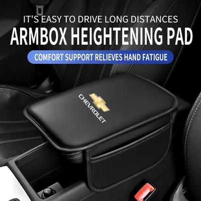 Leather Armrest Box Heighten Protective Pad Memory Foam Car Arm Rest Cushion for Silverado  Qt4 Impala Malibu Equinox Cruze
