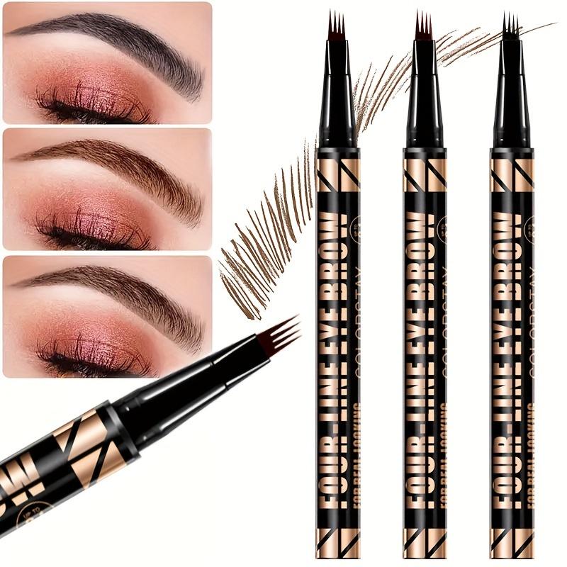 Eyebrow Pencil Long-Lasting Fast Drying 4 Split Head Waterproof Eyebrow Pencil - Precise Tip for Defined Brows - Suitable for All Skin Types