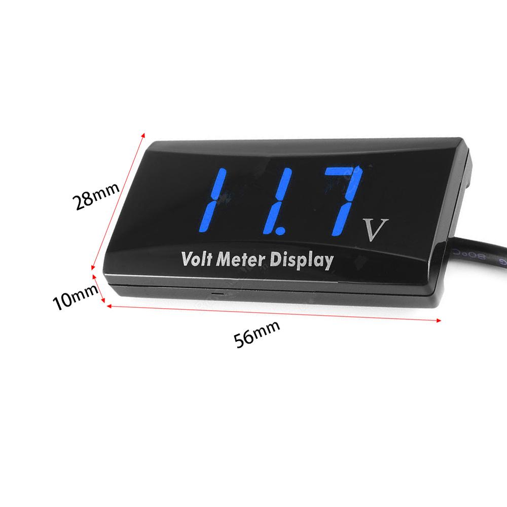 Digital Voltmeter, High LED Display Thin Display for Car Motorcycle Direct Connection for Real-Time Data with Charging Status