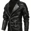 Autumn new European and American trendy men's locomotive multi-zipper leather jacket, large size leather jacket B