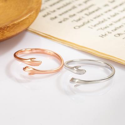 Modischer und minimalistischer schlichter Ring, Damen Liebesumarmungs-Fingerring, ins europäischer und amerikanischer Stil offener Mundring
