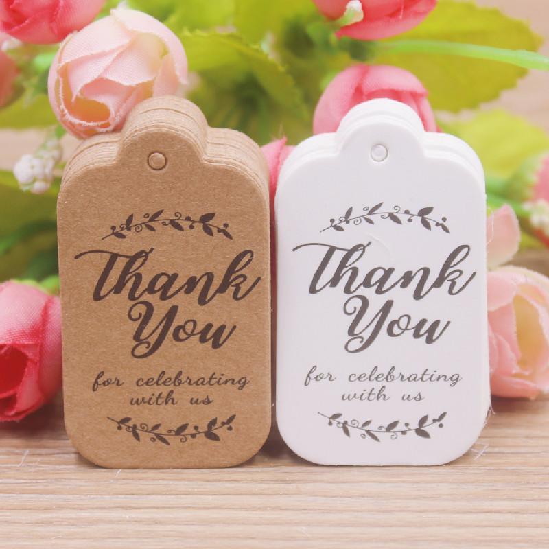 100 Pcs 3x5cm Kraft Paper Brown/white Gift Labels, with 20m Rope, for Wedding, Baby Shower, Christmas Labels, Party Decora