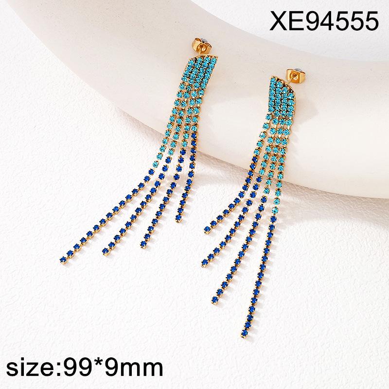 Elegant Rhinestone Tassel Earrings: Versatile Long Crystal Dangle for Women