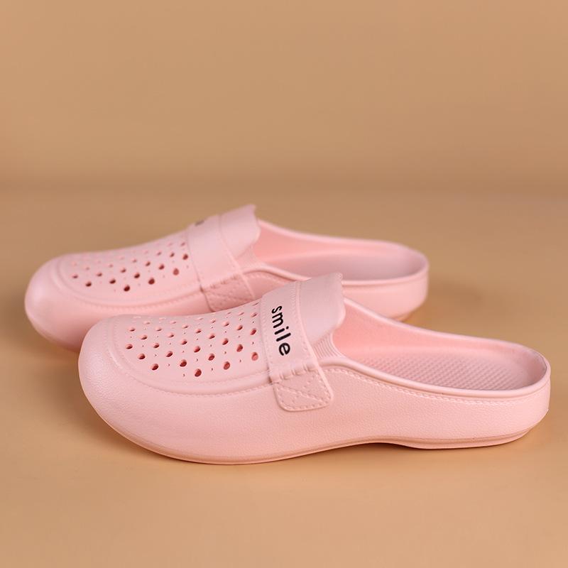 Baotou cool slippers women's summer light and non-slip outer wear household indoor flat beach shoes can be launched into the water hole shoes women