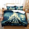 Cool Bonfire Bedding Set Single Twin Full Queen King Size Bed Set Adult Kid Bedroom Duvetcover Sets 3D Print Anime Bed Sheet Set