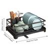 Carbon Steel Dish Drying Rack Drainer Tray Plates Organizer with Drainboard  Household