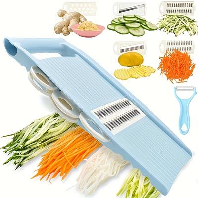 5-in-1 Multi-blade Vegetable Slicer, Multifunctional Cutter for Slicing, Shredding and Peeling, Practical Kitchen Gadget.