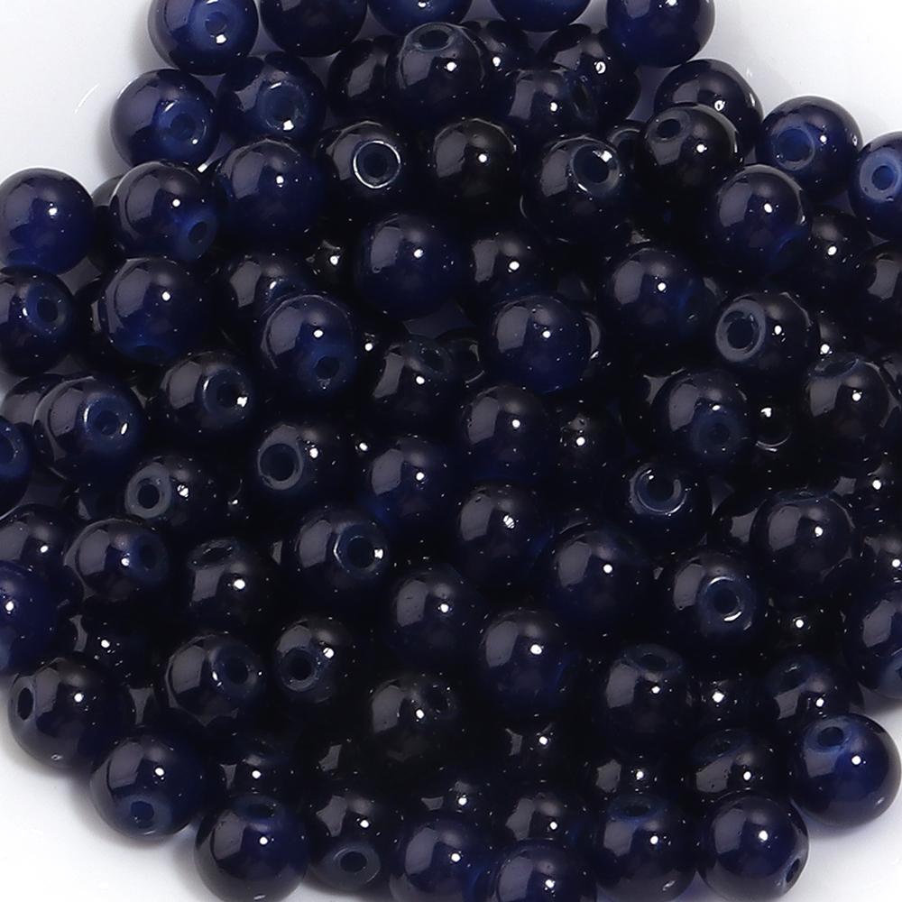 60pcs 8mm Glass Beads Colorful Round Loose Spacer Beads for Jewelry Making DIY Necklace Bracelets Earrings Key Chain Accessories