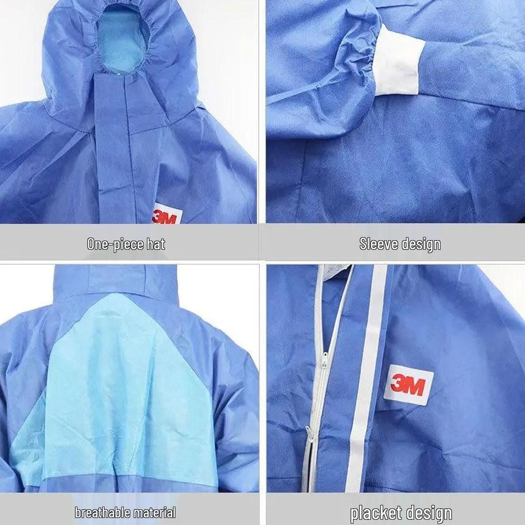 3M4532+ Blue Hooded Anti-Radiation Chemical & Dustproof Protective Coverall