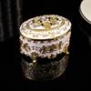 Oval Rose Enamel Box European Style Antique Storage Case Earring Display Box  Ring Organizer