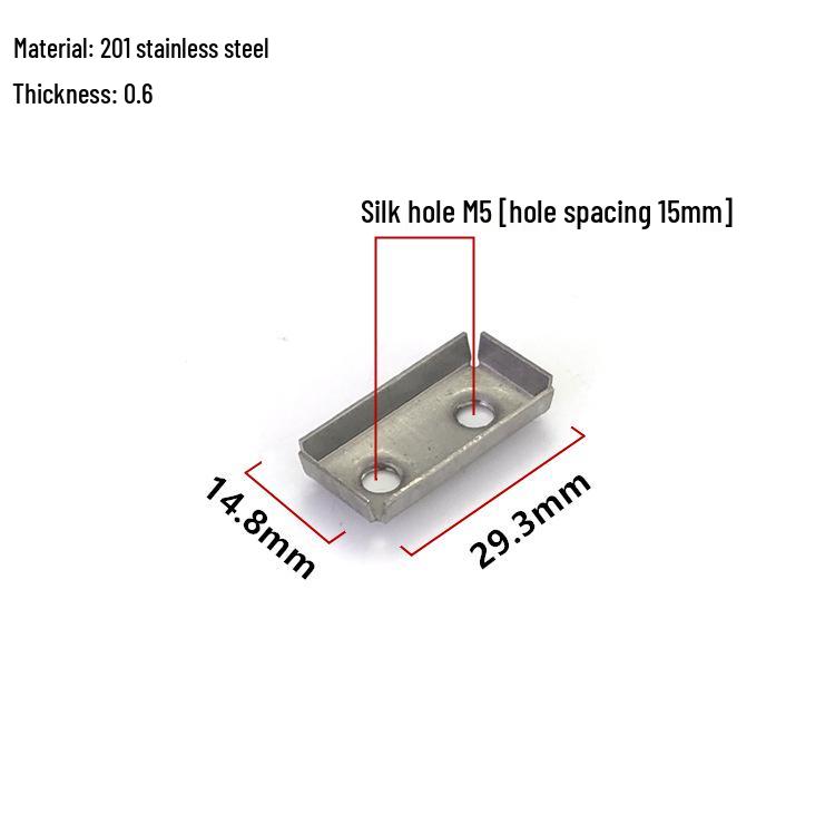 Stainless Steel Square Tube Connector with Threaded Hole for Storage Rack Assembly