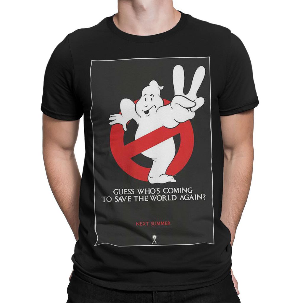 Ghostbusters Logo Peace Sign Movies Guess Whos Coming Save World Unisex 100% Cotton T-shirt Mens Tees Top