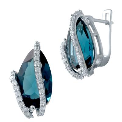 Silver Earrings with London Blue Topaz 7.556ct (2034520)