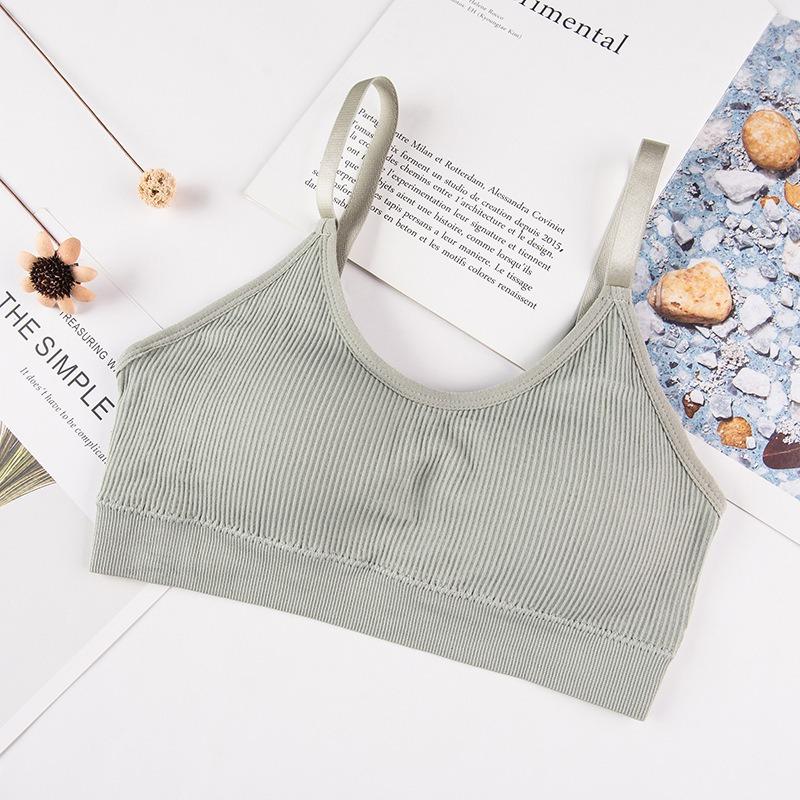 Beauty Back Bear Print Wireless Sports Camisole Bra Comfortable Breathable High Elasticity