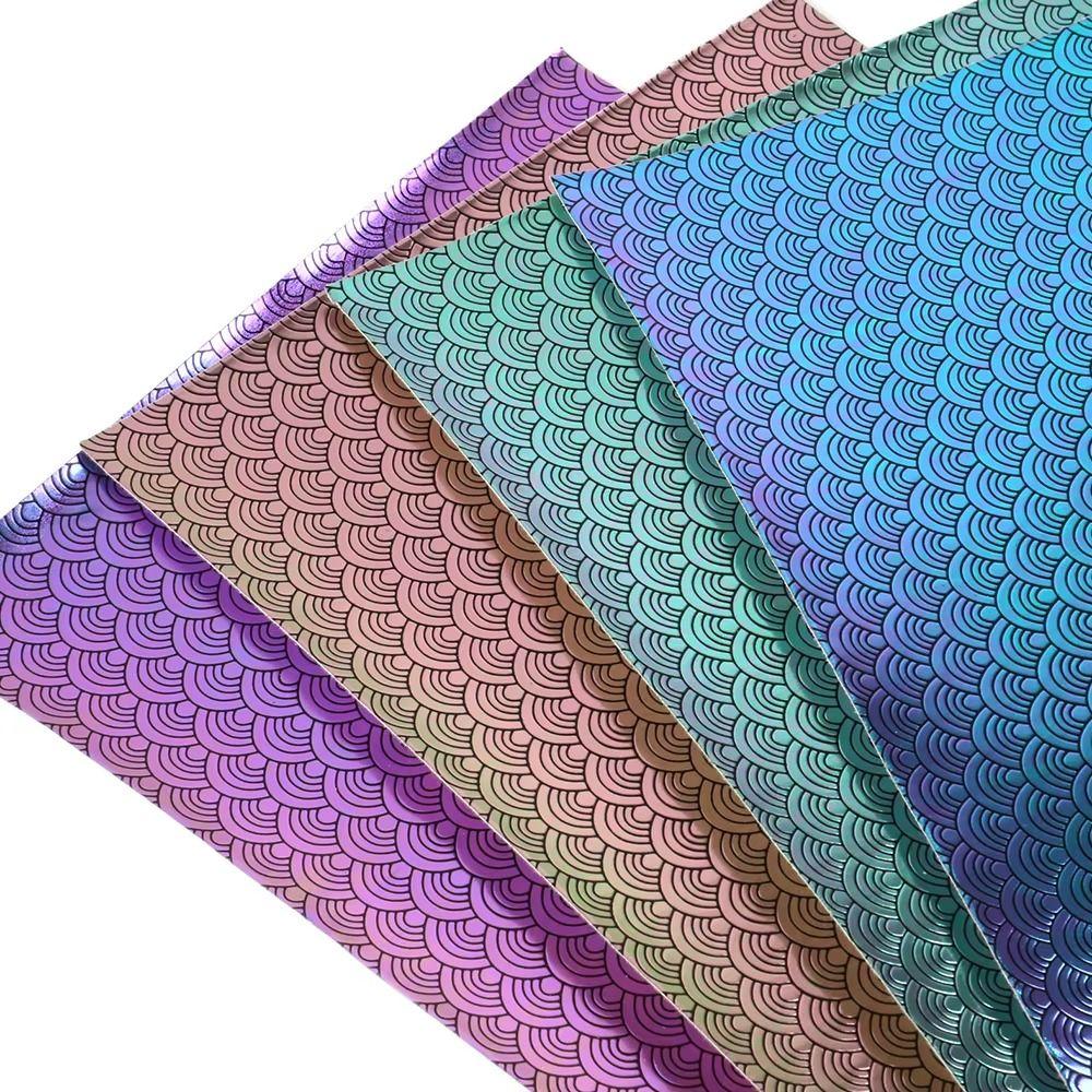 Bump Texture Fish Scales Fabric Sheets Fish Scales Waterproof Bump Texture Fabric Sheets Faux Synthetic Leather Fabric Sheets