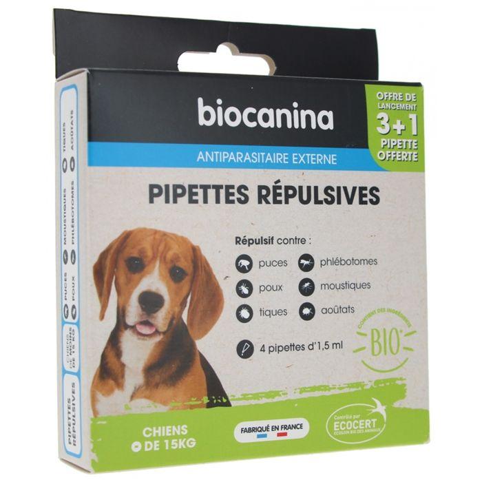 Biocanina Pipettes Répulsives Chiens De Moins De 15 Kg 4 Unités