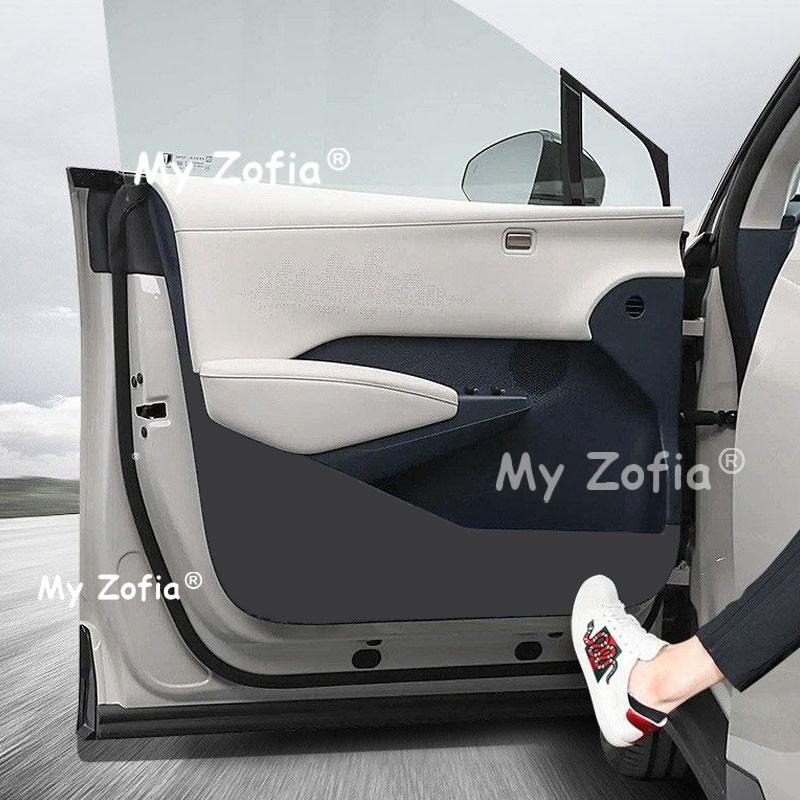 Leather Car Door Anti-Kick Pad Inner Door Sill Plate Anti-Dirty Protective Cover Auto Interior Accessories For Zeekr X 2026 2027