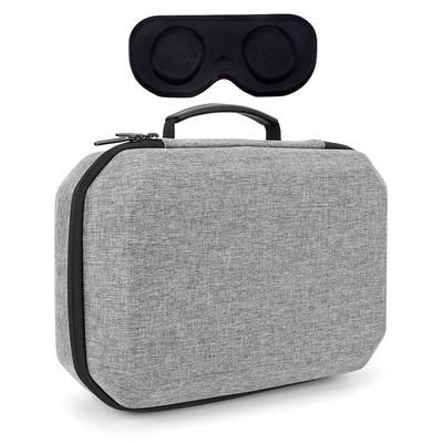 Bolsa protectora con cubierta de lente, estuche rígido impermeable, bolsillo de malla a prueba de golpes para el control del juego Meta Quest 3 VR Headset