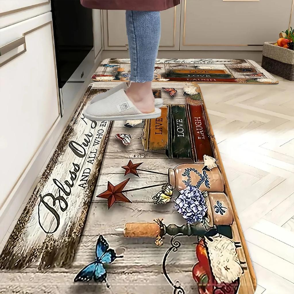 1PC Chicken Pattern Kitchen Rug Non-Slip Door Mats Pop design Bathroom Rug Bath Mat Carpet for Home Sink Laundry Decor