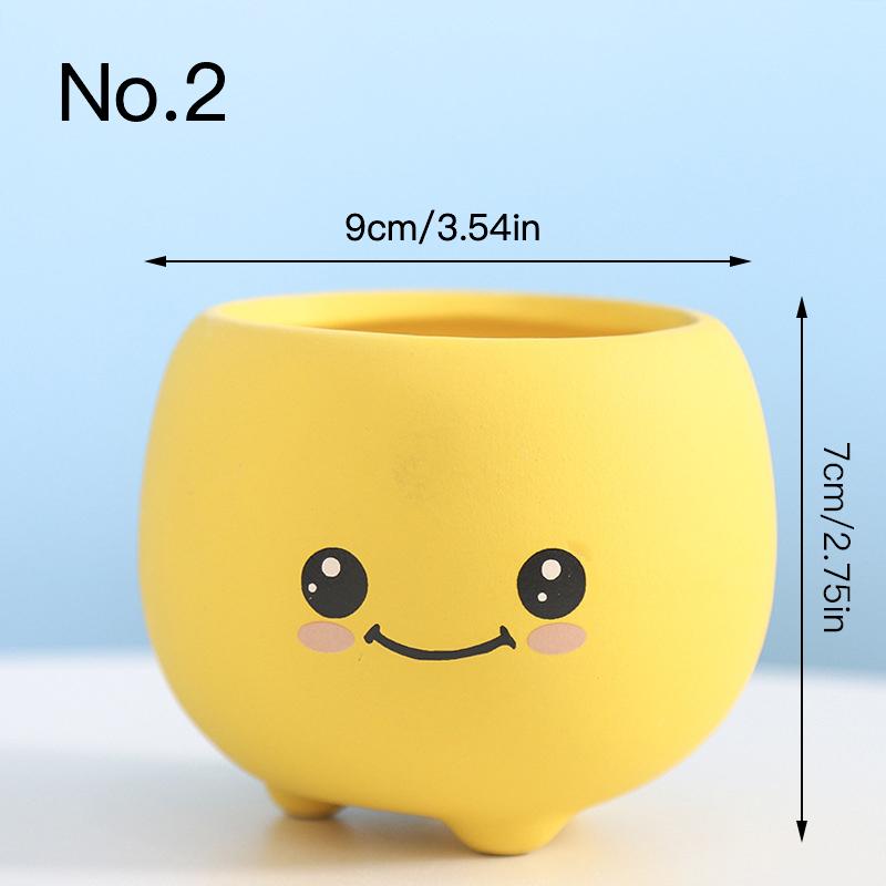

Милый мультяшный цветочный горшок, керамический горшок для суккулентов, украшение дома, настольные украшения, садовые принадлежности, горшок для растений бонсай No.2