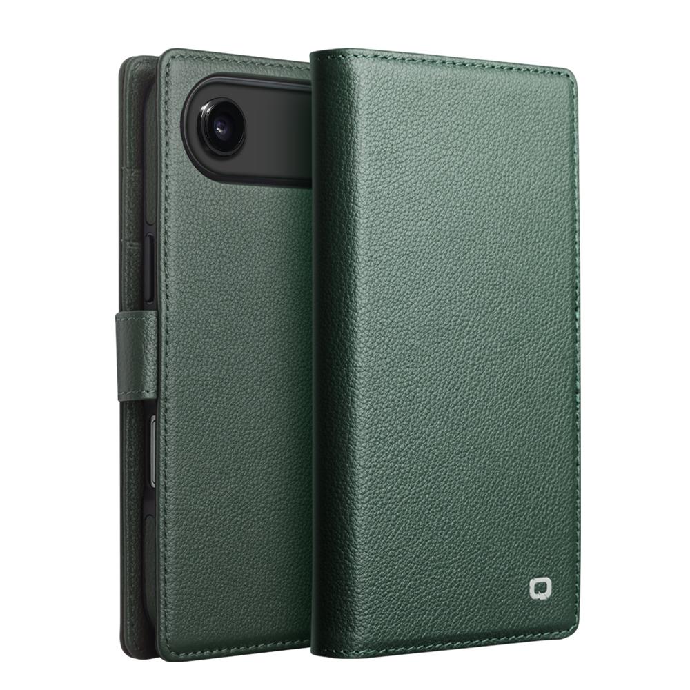 QIALINO For iPhone Air Case Compatible with MagSafe Detachable Genuine Cow Leather Wallet Phone Cover