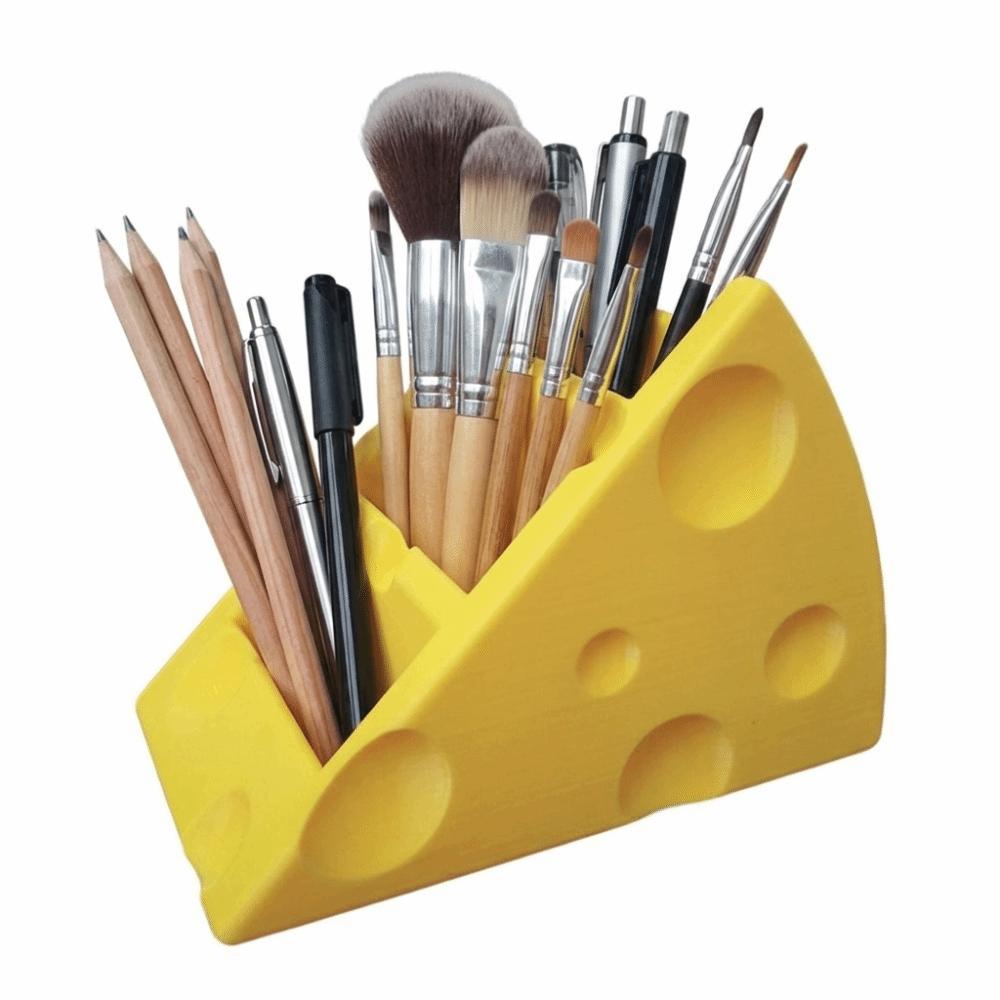 Cute Desktop Storage Rack 3 Grids Makeup Brush Bucket Stationery Organizer  Household