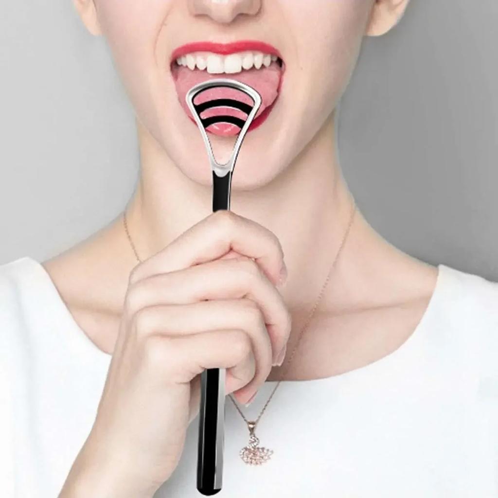 1Pc Tongue Scraper Cleaner For Bad Breath Remove White Tongue Coating Oral Care Stainless Steel